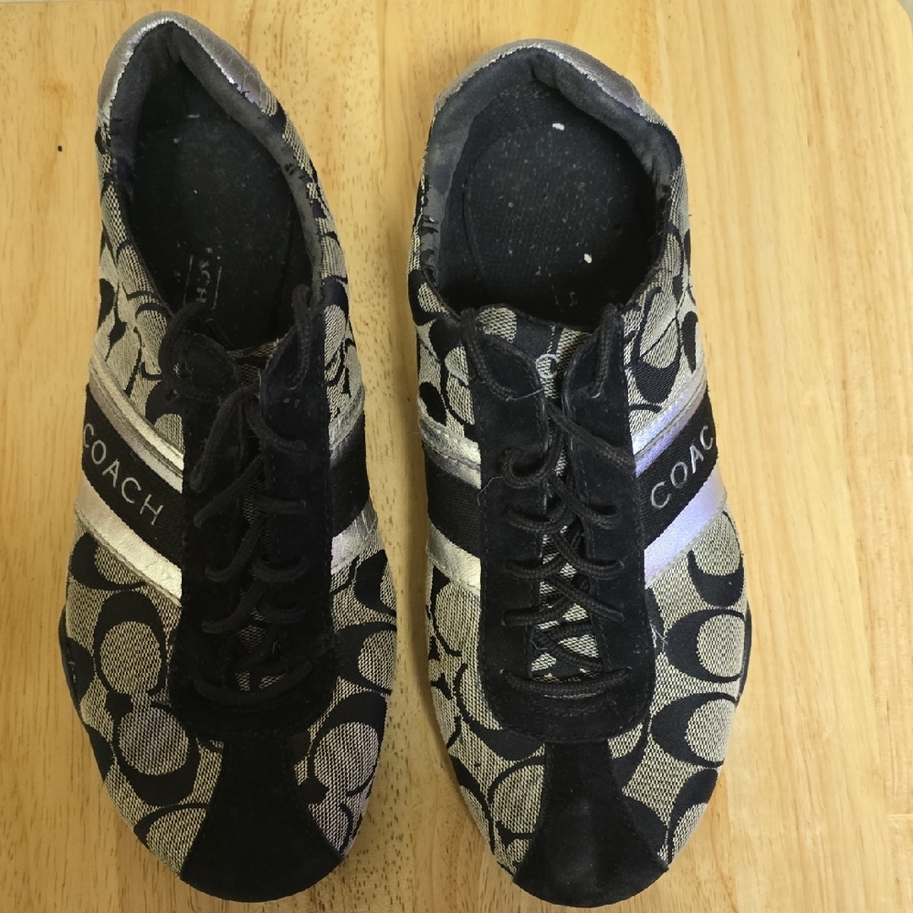 Coach Monogram Black and silver Sneakers